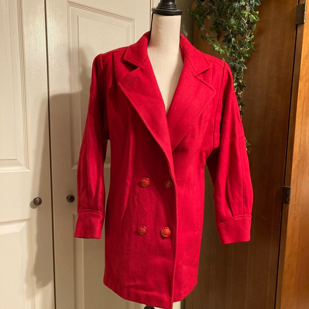 Vintage Miss New Yorker Red Wool coat size large